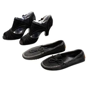 Aerosole Black Cut-Out Pumps, and Anne Klein Moccasins (Sz 6.5)
