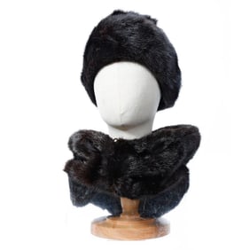 Vintage Canadian Fur Hat and Gaiter Scarf