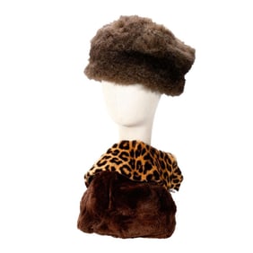 Two Vintage Fur Hats and Collar