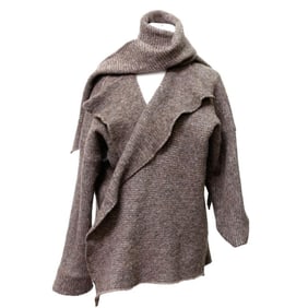 Scottish Merino Wool Open Cardigan, with another