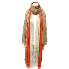 Three Vintage Egyptian Assuit Hammered Metal Scarves