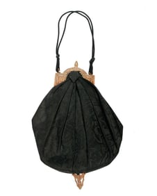 Edwardian Black Moire Purse
