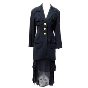 Kathryn Dianos Black Jacket and Skirt Set (Sz 8)