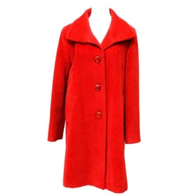 Ellen Tracy Red Alpaca/Wool Coat (Sz 12)
