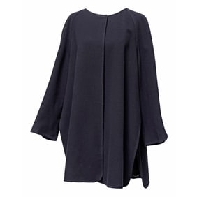 Caramelo Black Wool Open Swing Coat (Sz L)