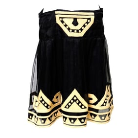 Diane Von Furstenberg Embroidered Silk Skirt (Sz 12)