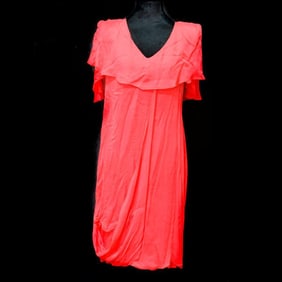 Holly Harp Pink Chiffon Party Dress (Sz L)