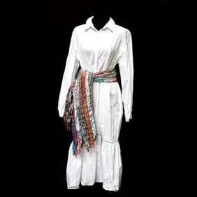 Zara Cottage Core White Dress, and Pink Linen Skirt (Sz XL)