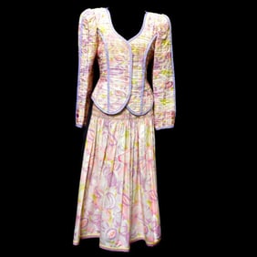 Jeanne Marc Pink/Purple Skirt with Alternate Tops (Sz S)