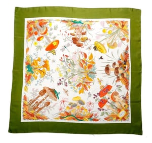 Gucci Silk Scarf, Wildflowers and Fungi