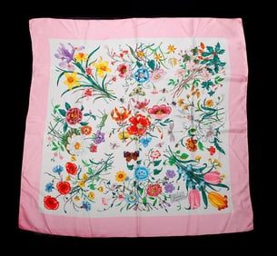 Gucci Silk Scarf, Exotic Flowers