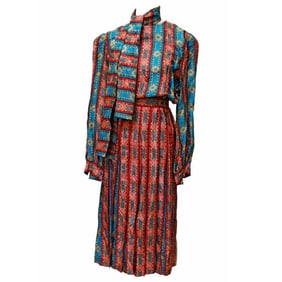 Anne Crimmins Geometric Silk Dress (Sz 10)