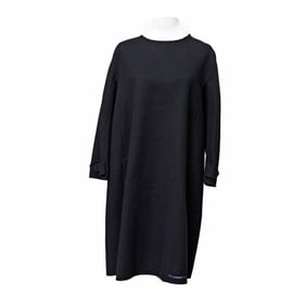 'S Max Mara Cucito Amano Wool/Angora Black Dress (Sz 10)