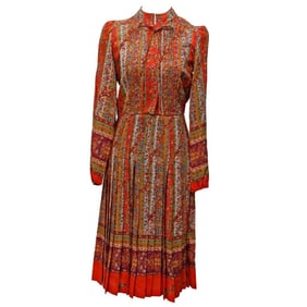 Albert Nipon Paisley Wool Dress, with another (Sz XS/S)