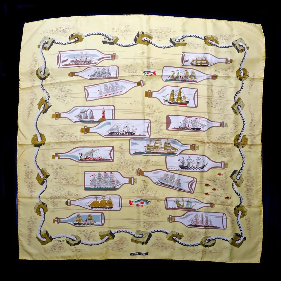 Hermes/Style Silk Scarf, Bouteilles A La Mer (1 of 1)