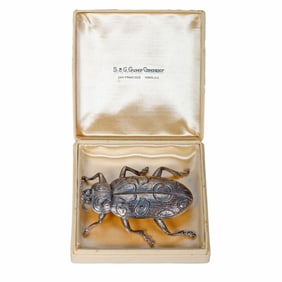 G. Cini for Gumps silver beetle brooch
