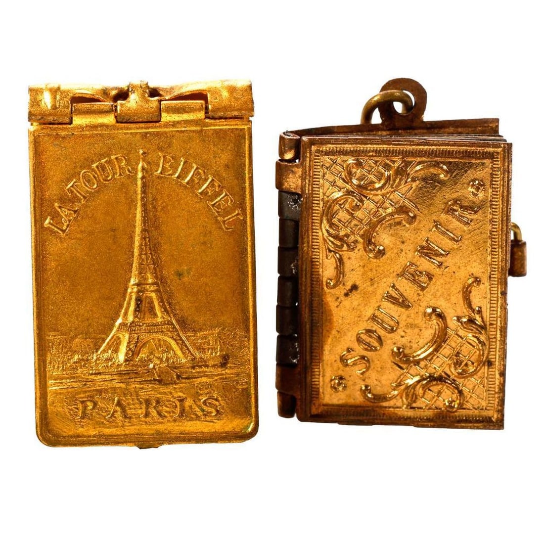 Two vintage French souvenir photo locket charms (1 of 3)