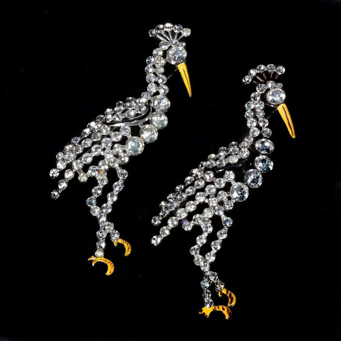 Two large rhinestone brooches, circa 1940's (1 of 2)