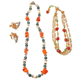 Miriam Haskell, a group of jewelry