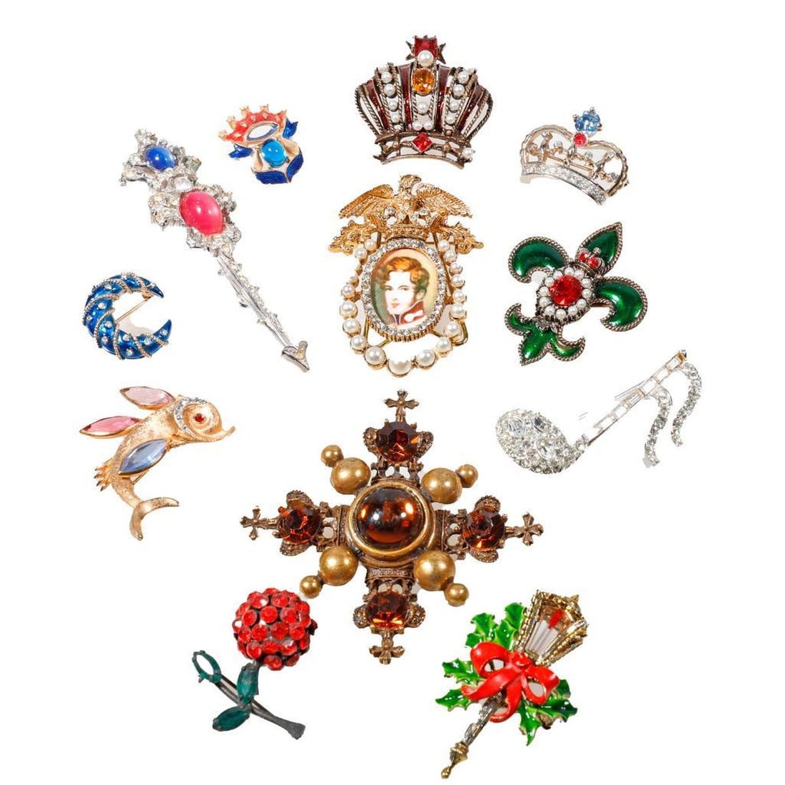 A group of signed costume brooches (1 of 3)