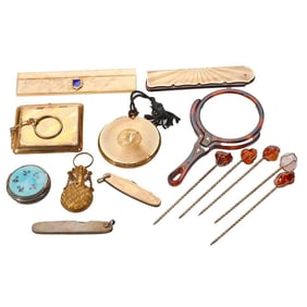 A group of accessories and objects
