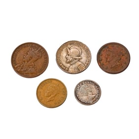 A group of assorted coins