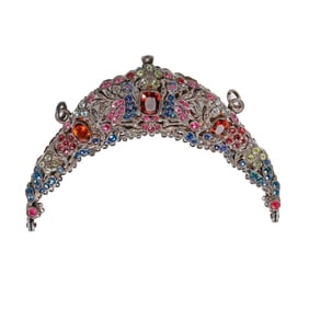 A antique silver and paste purse frame