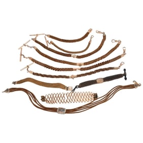 A group of Victorian hairwork jewelry