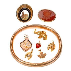 A group of stone-set and 10k gold jewelry