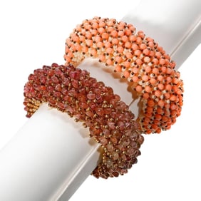 Two Caroline Ronzani gem-stone bracelets