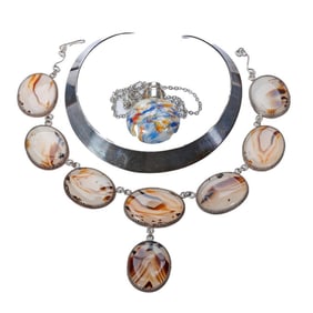 Three silver necklaces