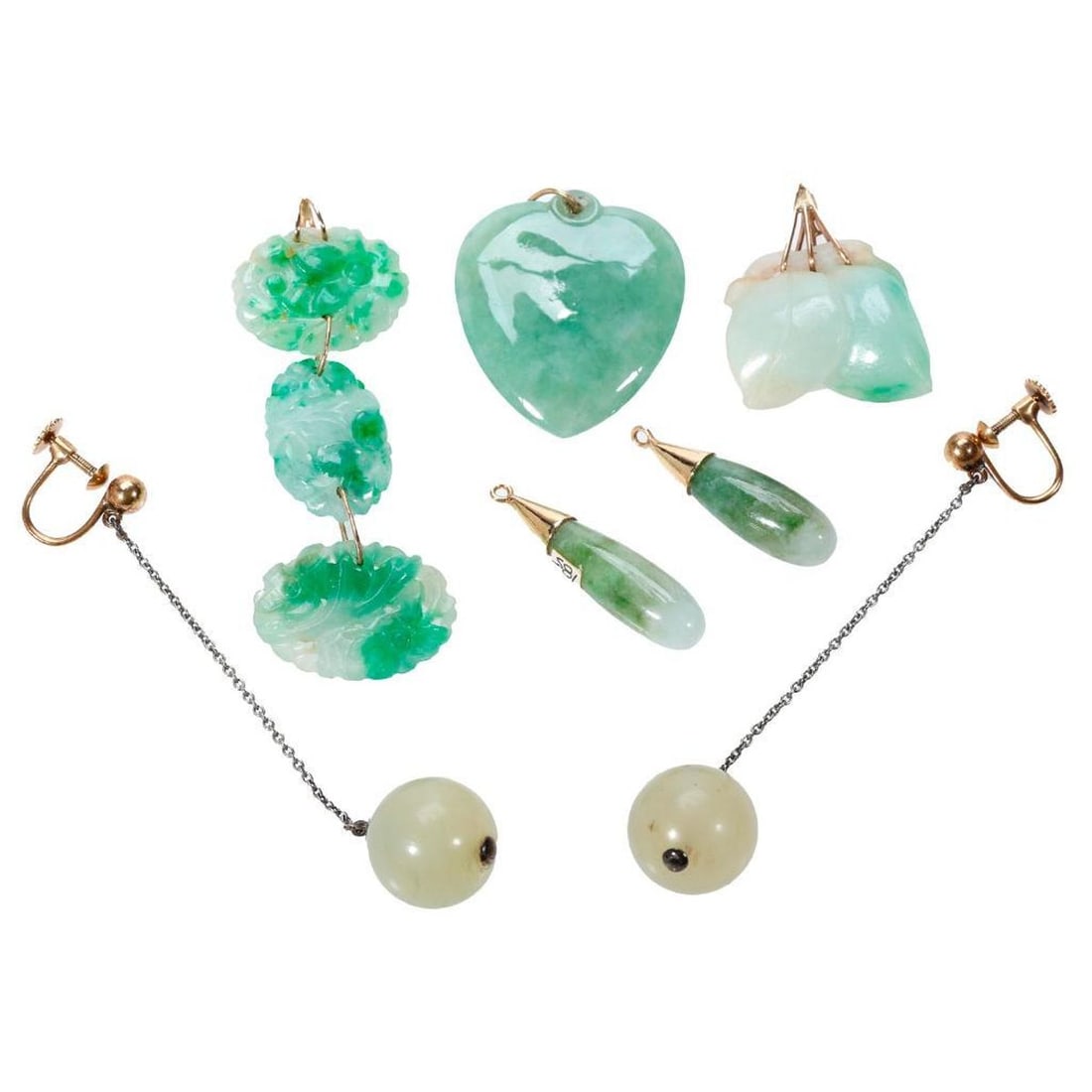 A group of jade and 10k gold jewelry (1 of 2)