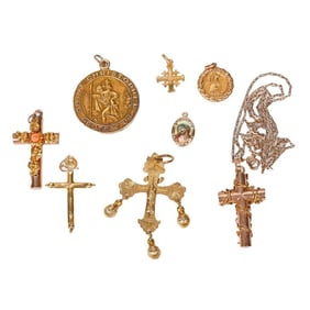 A group of religious pendants