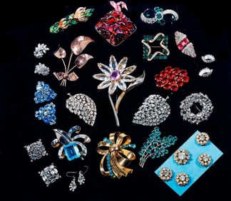 A group of costume jewelry