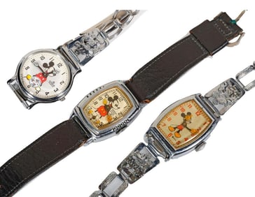 Three Vintage Mickey Mouse Watches