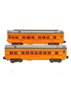 Lionel O Gauge Postwar Union Pacific Plastic Streamline Passenger Cars: Lionel O Gauge Postwar Union Pacific Plastic Streamline Passenger Cars 2482 Painted Westfield Coach. Trucks and couplers intact. 2483 Painted Livingston Observation. Trucks and coupler&#160;intact.