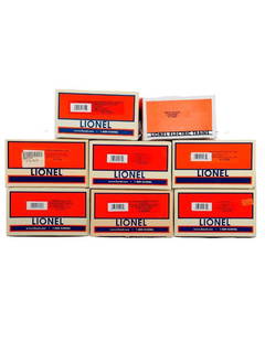 (8) Lionel O Gauge Modern Era Freight Cars: (8) Lionel O Gauge Modern Era Freight Cars 6-6920 B & A Wood Side Caboose in incorrect box labeled for 6-17603 Rock Island Caboose. 6-17278 Western Pacific PS-1 Box Car in original packaging 6-17335 N
