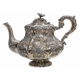 Georgian Irish Sterling Floral Teapot