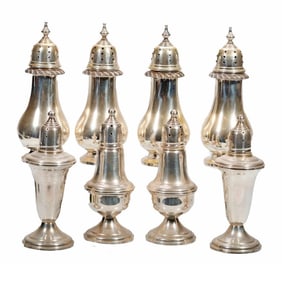 Four Sets of Sterling Salt and Peppers