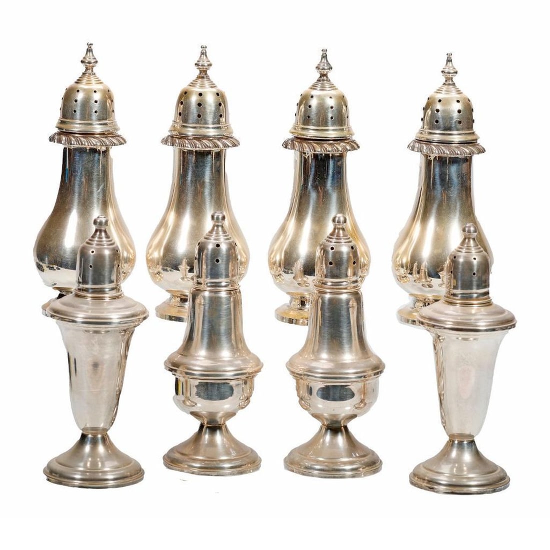 Four Sets of Sterling Salt and Peppers (1 of 4)