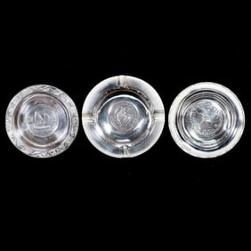 Three Silver Coin and Souvenir Dishes/Ashtrays