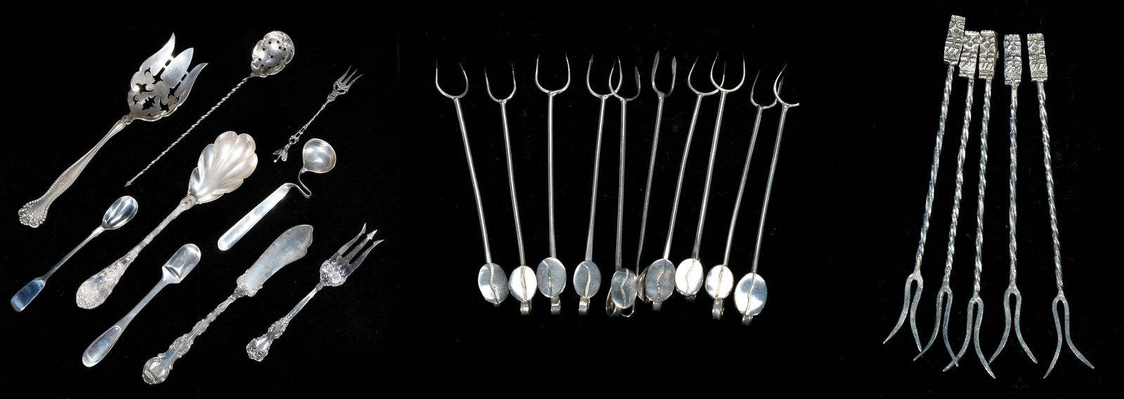 Group of Sterling Spoons, Servers, Tongs, and Olive Picks (1 of 12)
