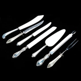 Group of Sterling/Steel Knives and Servers