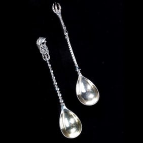 Russian Silver Mythical Spoons, by Mikhail Grachev