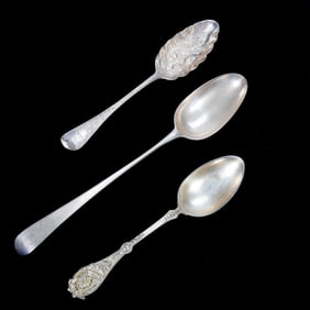 An Old English Sterling Spoon, with two others