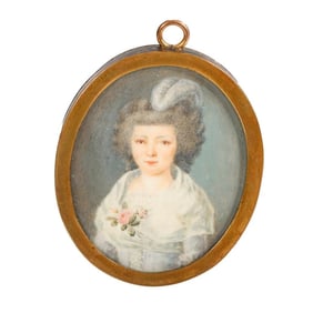 Portrait Miniature of a Lady in White