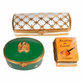 Three Limoges Porcelain Boxes