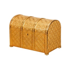 A Vermeil Casket Table Box