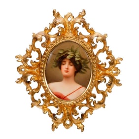Hutschenreuther Style Porcelain Portrait Plaque