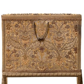 Gilt-Embroidered Large Portfolio and Stand